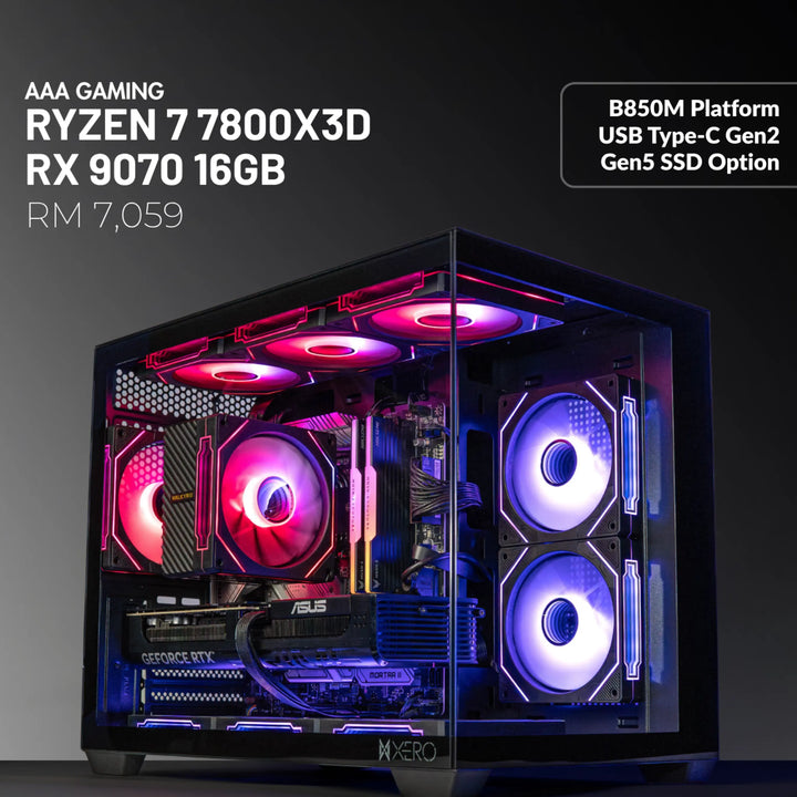 MUSH-E Showcase: Ryzen 7 7800X3D + RX 9070 16GB