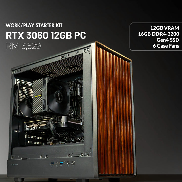 MUSH-E Wood: RTX 3060 12GB Gaming PC