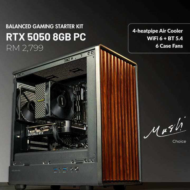 MUSH-E Wood: RTX 5050 8GB Gaming PC