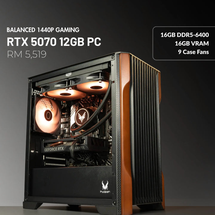 MUSH-E Wood: RTX 5070 12GB Gaming PC