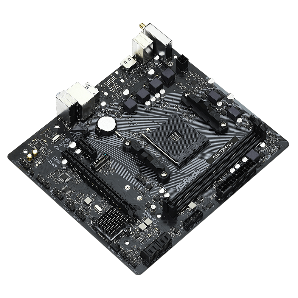 ASRock A520M/ac WiFi D4 (AM4, Micro-ATX) Mainboard ASRock 