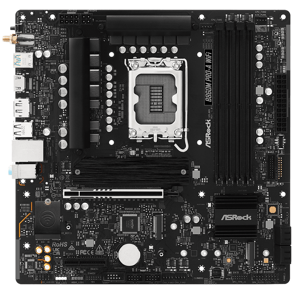 ASROCK B860M PRO-A WiFi D5 (LGA 1851, Micro-ATX) Mainboard ASRock 