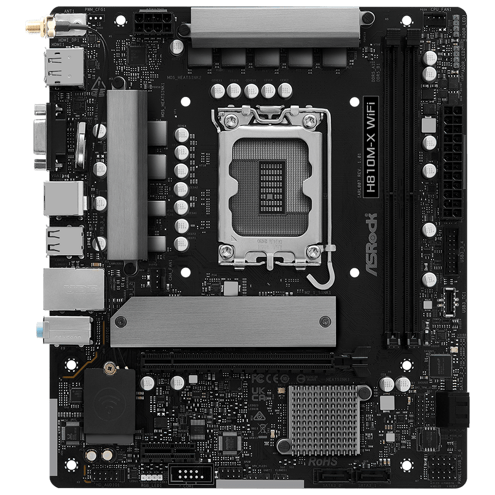 ASRock H810M-X WiFi (LGA 1851, Micro-ATX) Mainboard ASRock 
