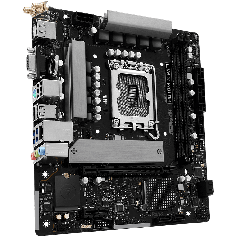 ASRock H810M-X WiFi (LGA 1851, Micro-ATX) Mainboard ASRock 