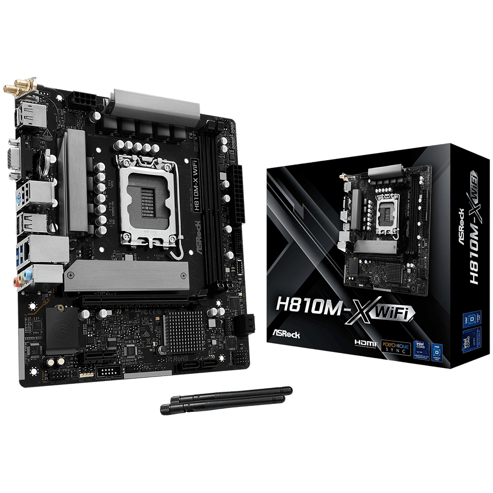 ASRock H810M-X WiFi (LGA 1851, Micro-ATX) Mainboard ASRock 