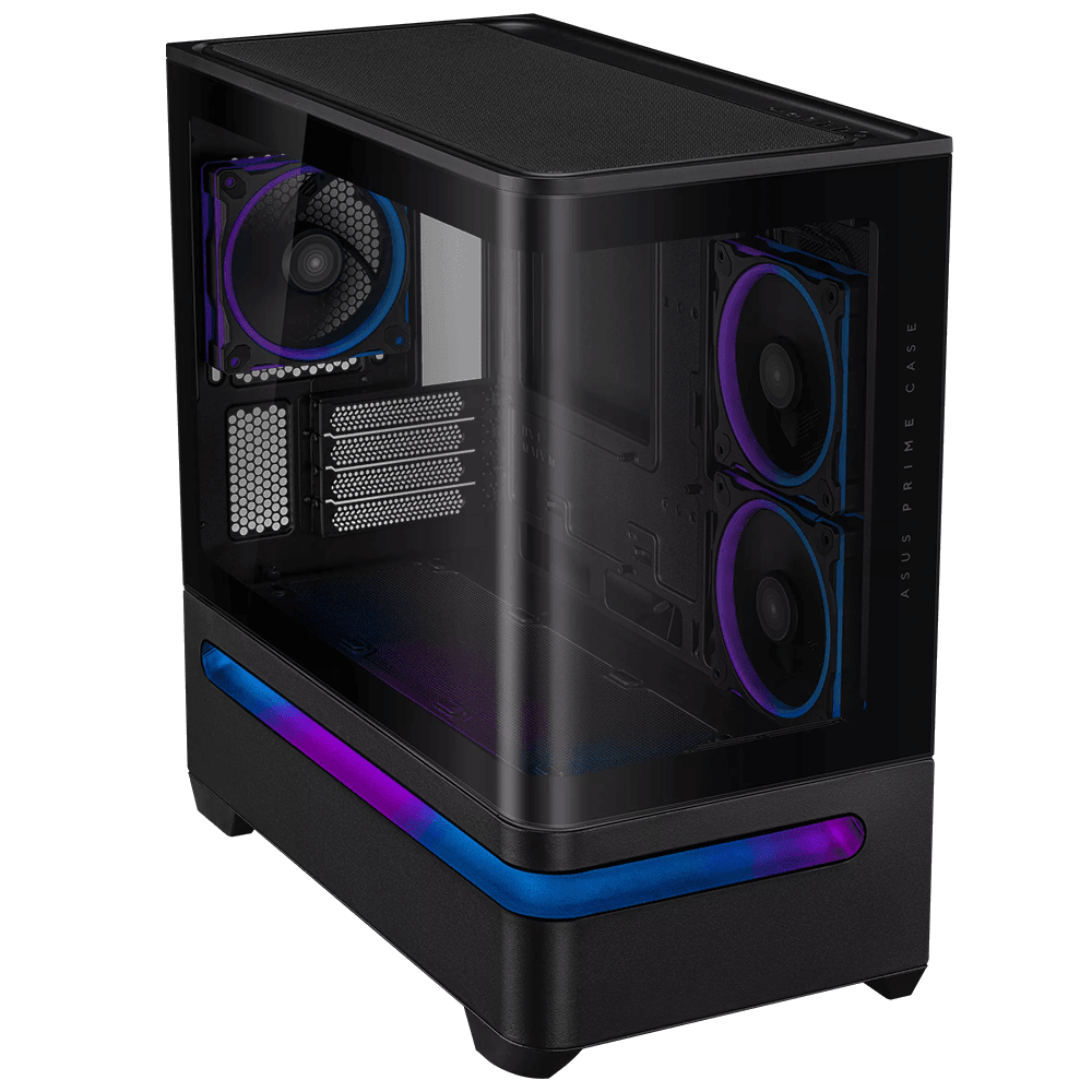 ASUS Prime AP202 ARGB 3F (Micro-ATX, Top 360mm Radiator, Curved Glass, ARGB Slot Vent) Chassis ASUS 