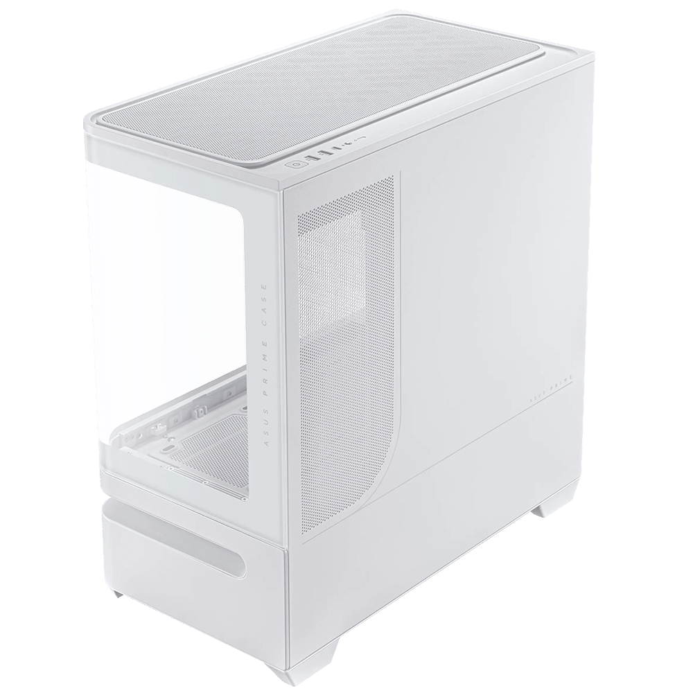 ASUS Prime AP202 ARGB 3F White (Micro-ATX, Top 360mm Radiator, Curved Glass, ARGB Slot Vent) Chassis ASUS 