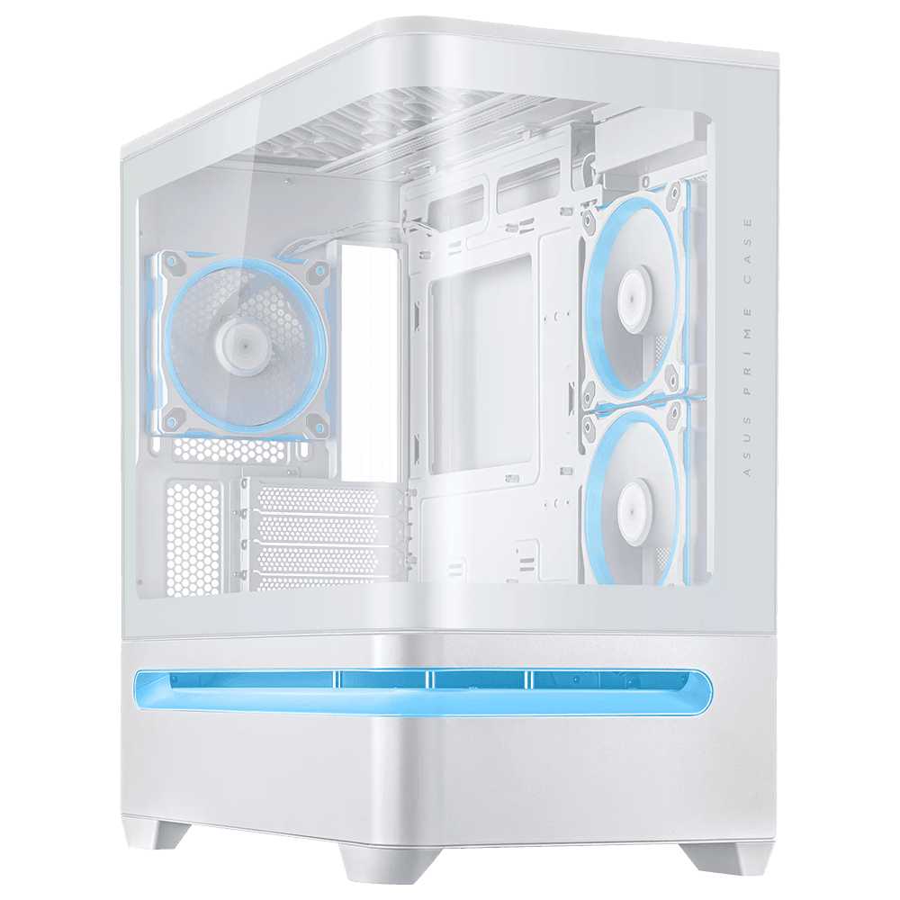 ASUS Prime AP202 ARGB 3F White (Micro-ATX, Top 360mm Radiator, Curved Glass, ARGB Slot Vent) Chassis ASUS 