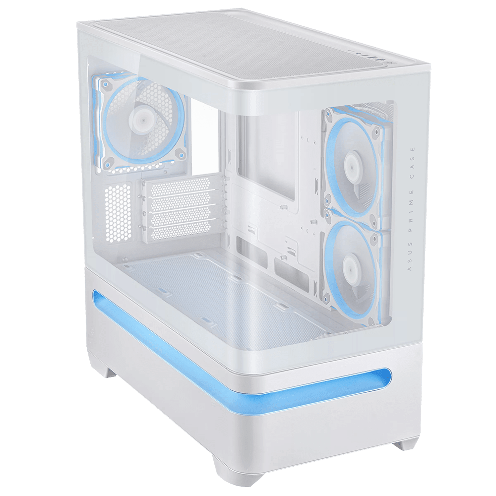ASUS Prime AP202 ARGB 3F White (Micro-ATX, Top 360mm Radiator, Curved Glass, ARGB Slot Vent) Chassis ASUS 