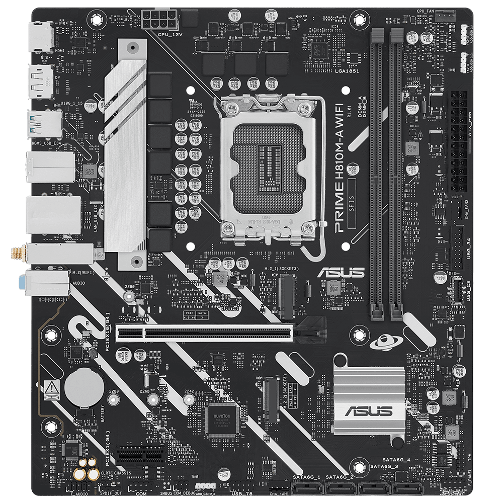 ASUS PRIME H810M-A WiFi D5 (LGA 1851, ARGB, Micro-ATX) Mainboard ASUS 