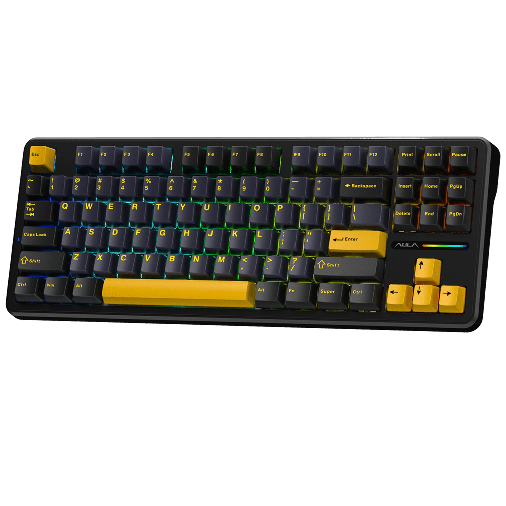 AULA F87 Thunder Black (Mechanical, TKL, Gray Wood V3 Switch) Keyboard Aula 