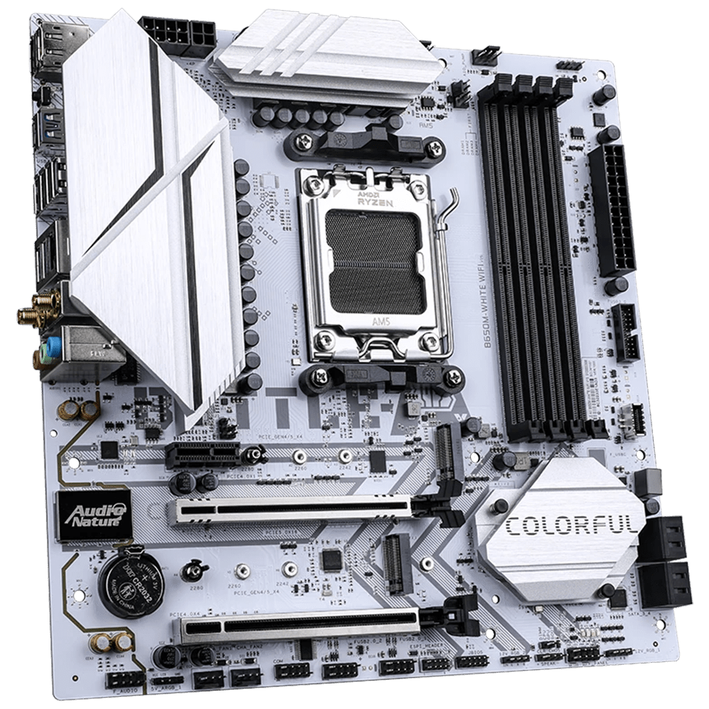Colorful BATTLE-AX B650M WiFi V15 D5 (AM5, Micro-ATX, White) Mainboard Colorful 