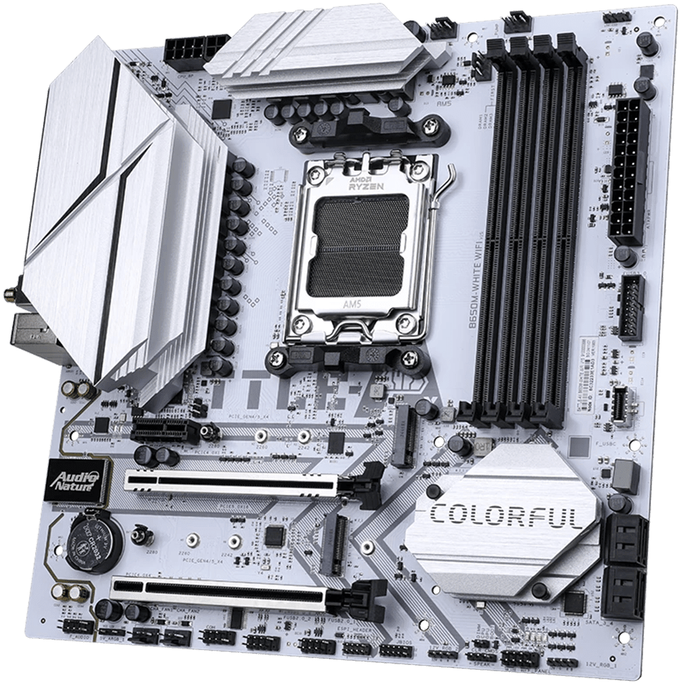 Colorful BATTLE-AX B650M WiFi V15 D5 (AM5, Micro-ATX, White) Mainboard Colorful 