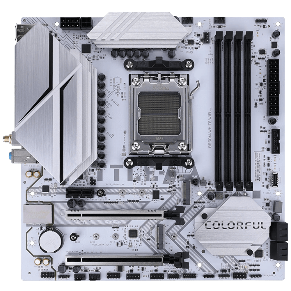 Colorful BATTLE-AX B650M WiFi V15 D5 (AM5, Micro-ATX, White) Mainboard Colorful 