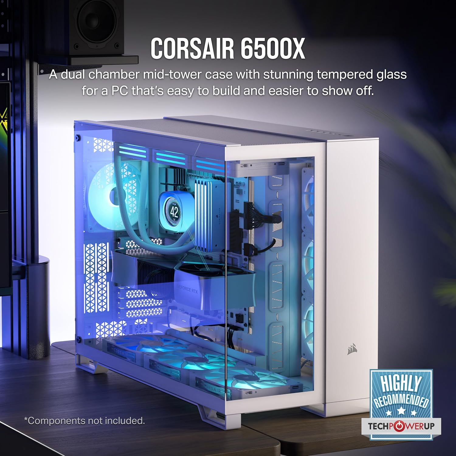 CORSAIR 6500X White ATX Chassis (Back-connector Support) Chassis CORSAIR 