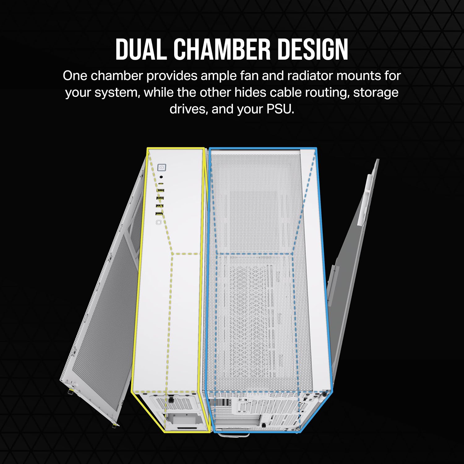 CORSAIR 6500X White ATX Chassis (Back-connector Support) Chassis CORSAIR 