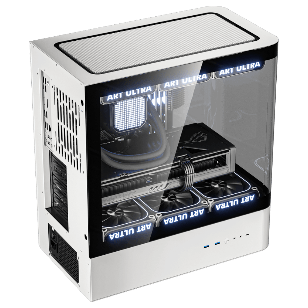 darkFlash HM1 4F Black/White (ATX, Top 240mm Radiator, 3 Curved Glass)