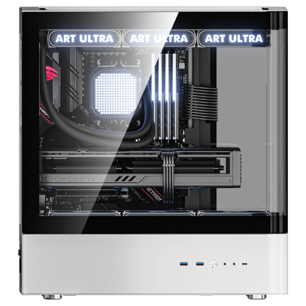 darkFlash HM1 4F Black/White (ATX, Top 240mm Radiator, 3 Curved Glass)