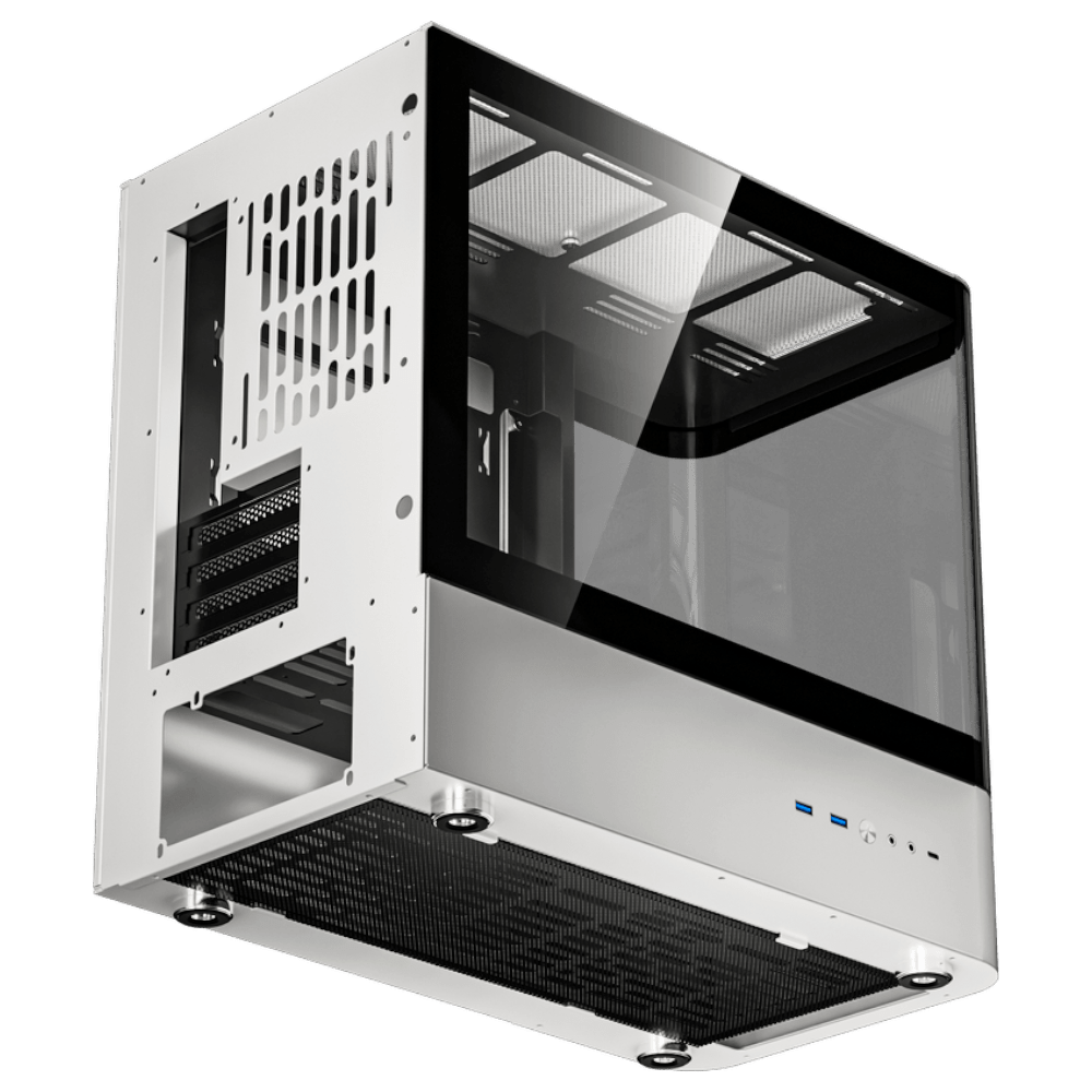 darkFlash HM1 4F Black/White (Micro-ATX, Top 240mm Radiator, 3 Curved Glass)