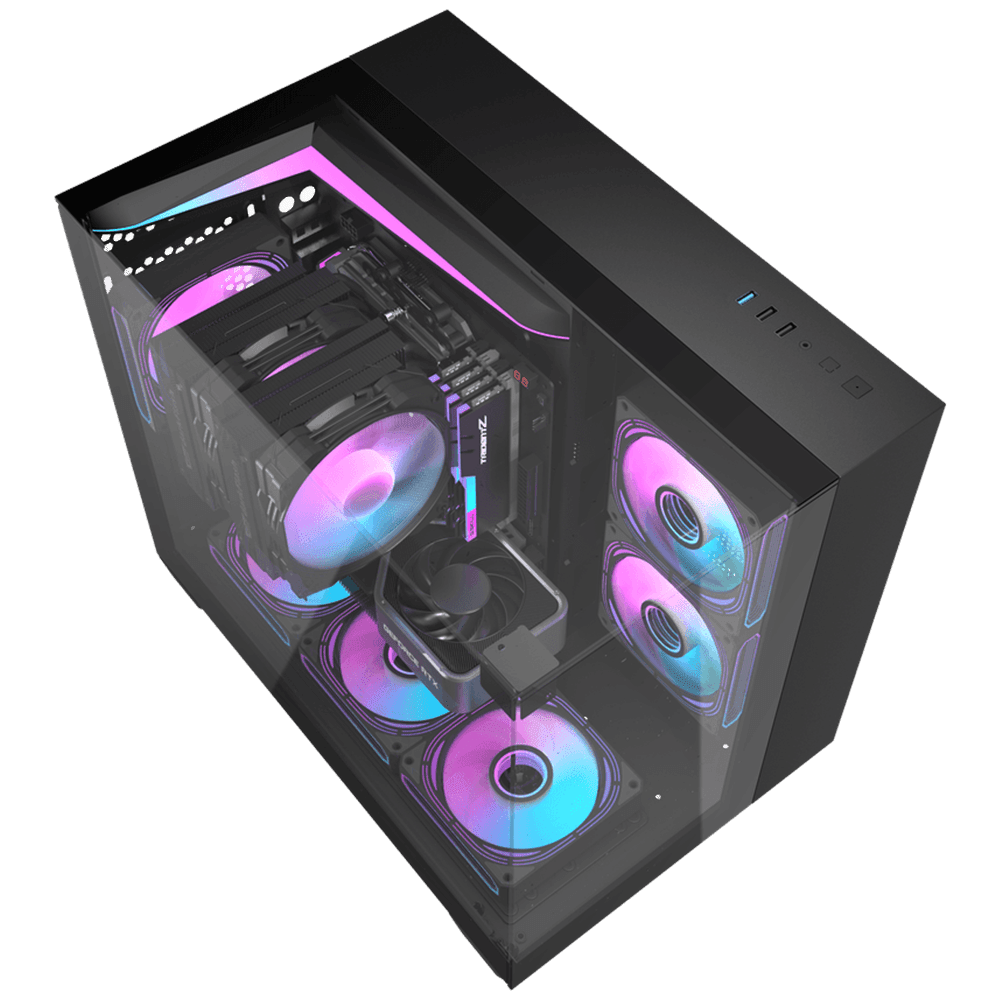 DARKFLASH TH285M (Micro-ATX, Triple Glass Design, Top 360mm Radiator) Chassis Darkflash 