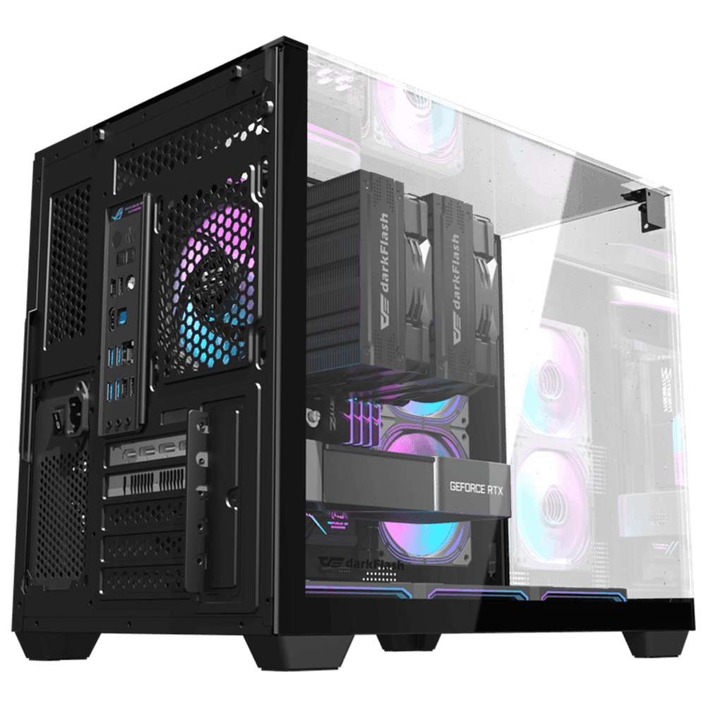 DARKFLASH TH285M (Micro-ATX, Triple Glass Design, Top 360mm Radiator) Chassis Darkflash 