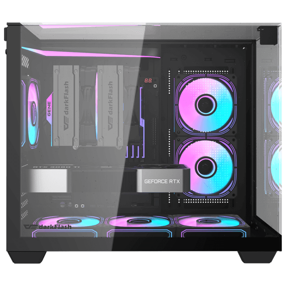 DARKFLASH TH285M (Micro-ATX, Triple Glass Design, Top 360mm Radiator) Chassis Darkflash 