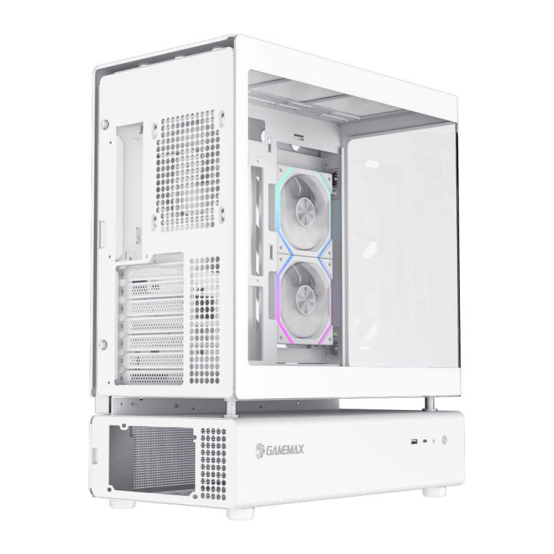 GameMax N80 6F White (ATX, Curved Glass Design) Chassis GameMax 