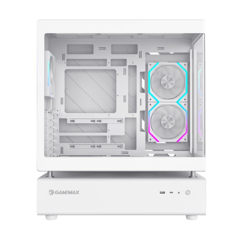 GameMax N80 6F White (ATX, Curved Glass Design) Chassis GameMax 