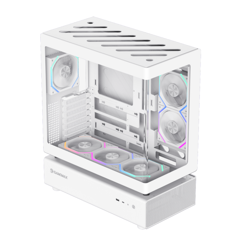 GameMax N80 6F White (ATX, Curved Glass Design) Chassis GameMax 