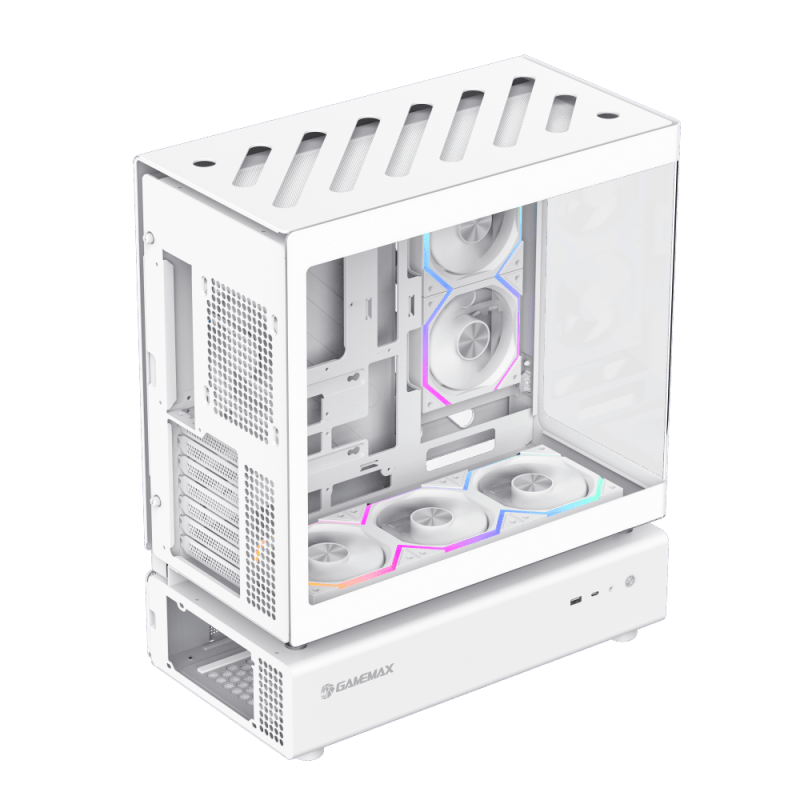 GameMax N80 6F White (ATX, Curved Glass Design) Chassis GameMax 