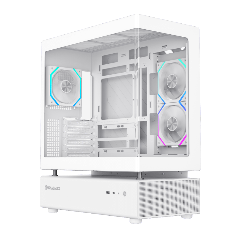 GameMax N80 6F White (ATX, Curved Glass Design) Chassis GameMax 