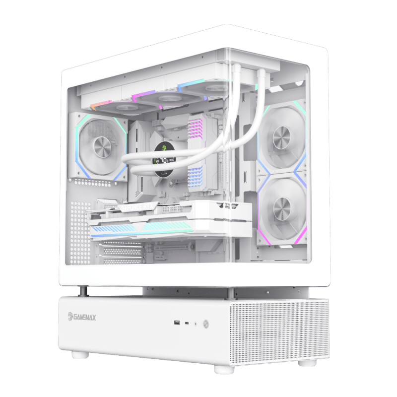 GameMax N80 6F White (ATX, Curved Glass Design) Chassis GameMax 