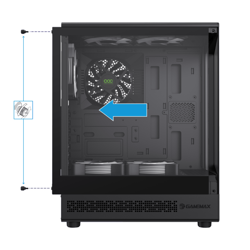 GameMax Vista COC AB 4F (ATX, Fan at Mainboard) Chassis GameMax 