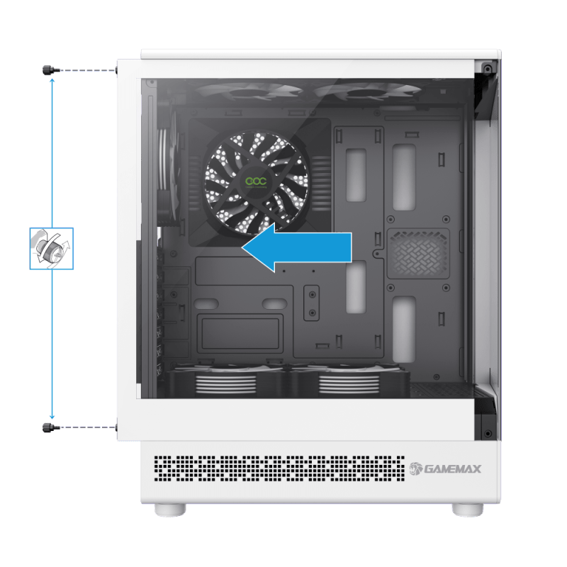 GameMax Vista COC AW 4F White (ATX, Fan at Mainboard) Chassis GameMax 