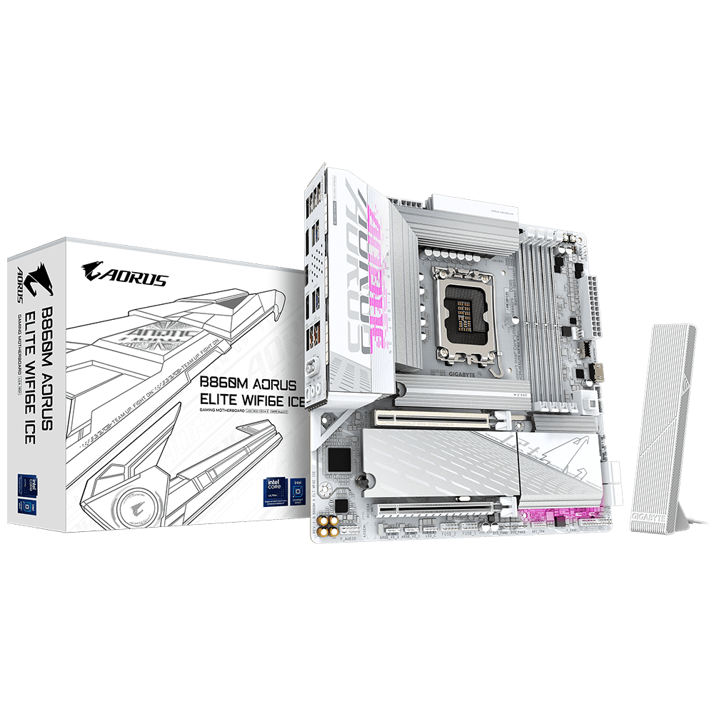GIGABYTE B860M AORUS ELITE WiFi 6E ICE D5 (LGA 1851, Micro-ATX) Mainboard GIGABYTE 