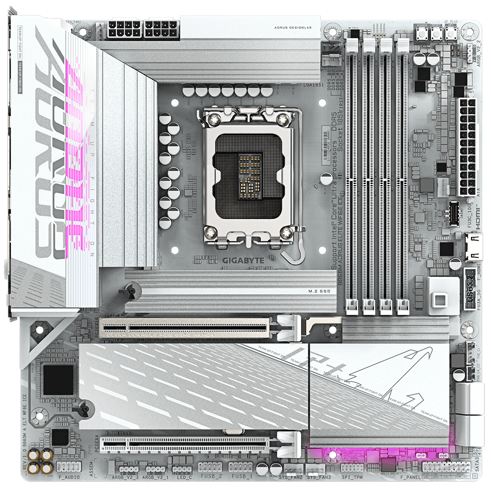 GIGABYTE B860M AORUS ELITE WiFi 6E ICE D5 (LGA 1851, Micro-ATX) Mainboard GIGABYTE 