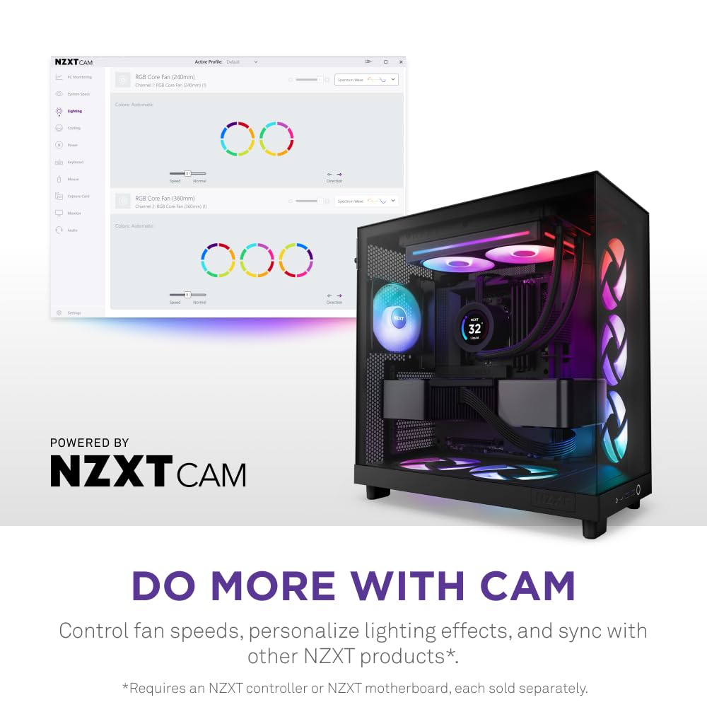 NZXT F240 RGB Core (2x 120mm Single Frame) Fans NZXT 