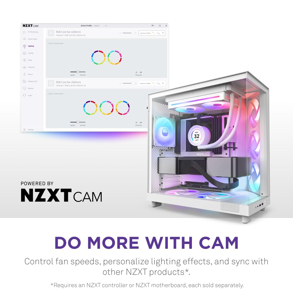 NZXT F240 RGB Core White (2x 120mm Single Frame) Fans NZXT 