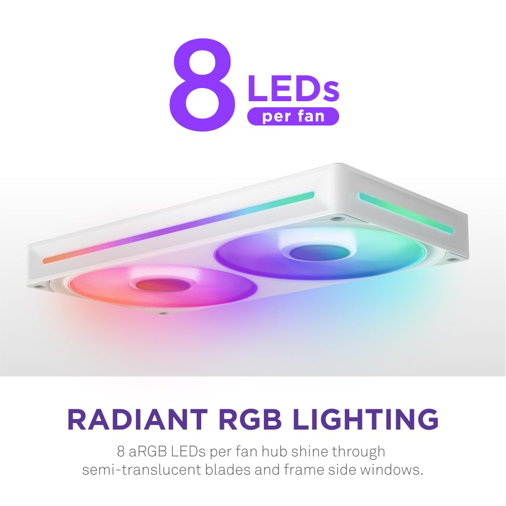 NZXT F240 RGB Core White (2x 120mm Single Frame) Fans NZXT 