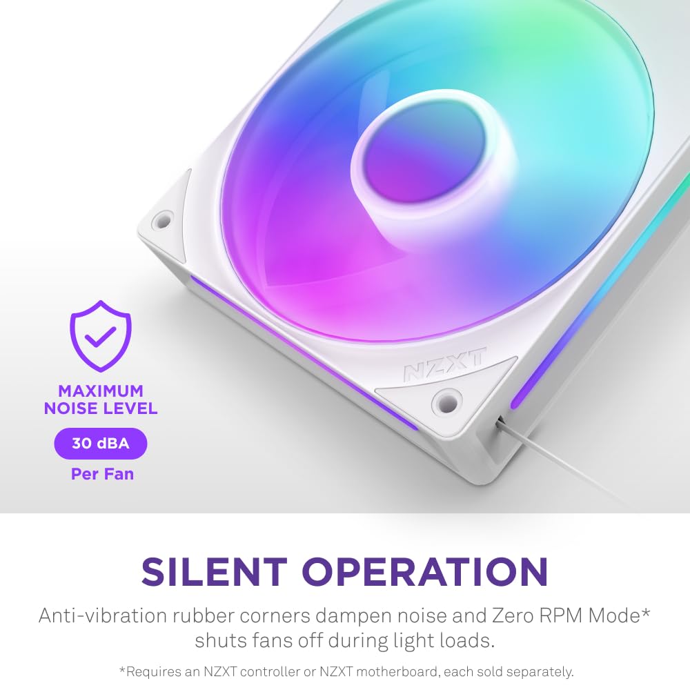 NZXT F240 RGB Core White (2x 120mm Single Frame) Fans NZXT 