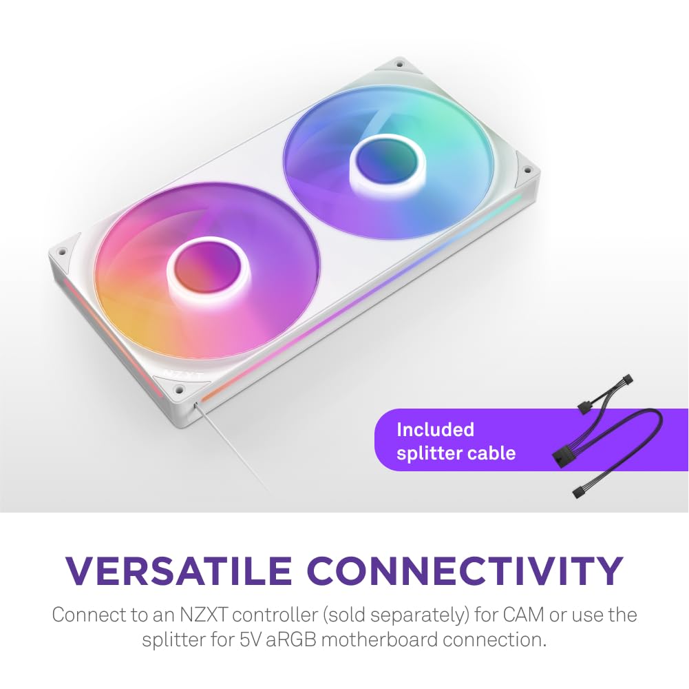 NZXT F240 RGB Core White (2x 120mm Single Frame) Fans NZXT 