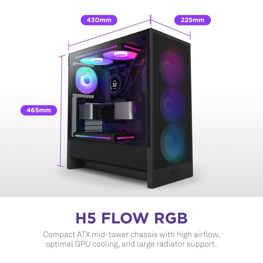 NZXT H5 Flow RGB 4F (ATX, High-airflow) Chassis NZXT 