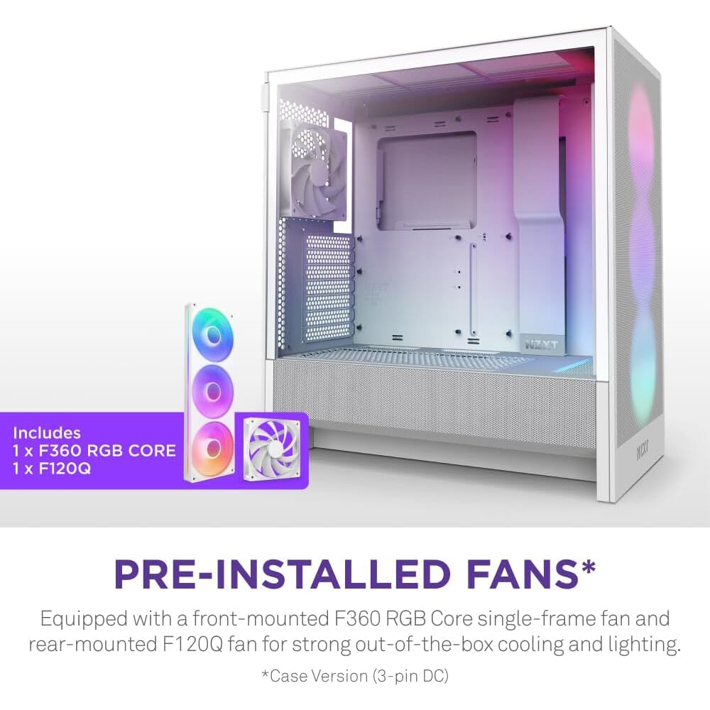 NZXT H5 Flow RGB White 4F (ATX, High-airflow) Chassis NZXT 