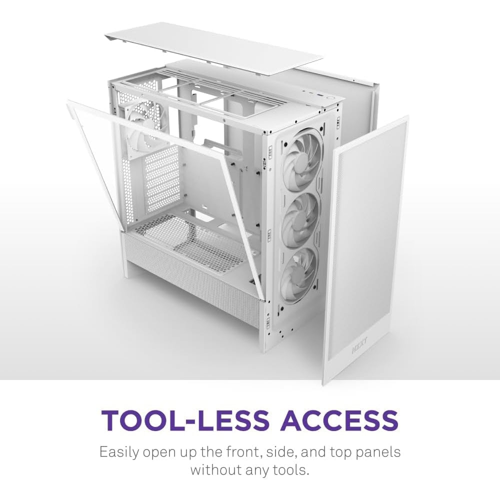 NZXT H5 Flow RGB White 4F (ATX, High-airflow) Chassis NZXT 