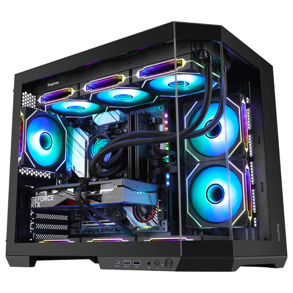 Segotep Lumi 3T 6F (Micro-ATX, Top 360mm Radiator, 3-glass Design) Chassis Segotep 