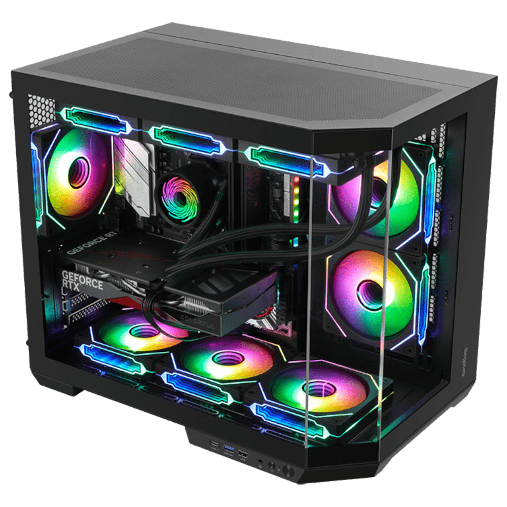 Segotep Lumi 3T 6F (Micro-ATX, Top 360mm Radiator, 3-glass Design) Chassis Segotep 