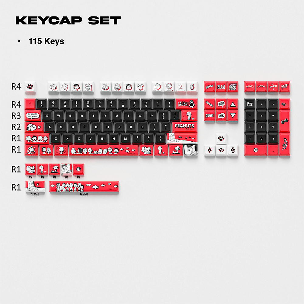 Thekapco x Peanuts | The Peanuts Comic Strip Keycap Set Keyboard Thekapco 