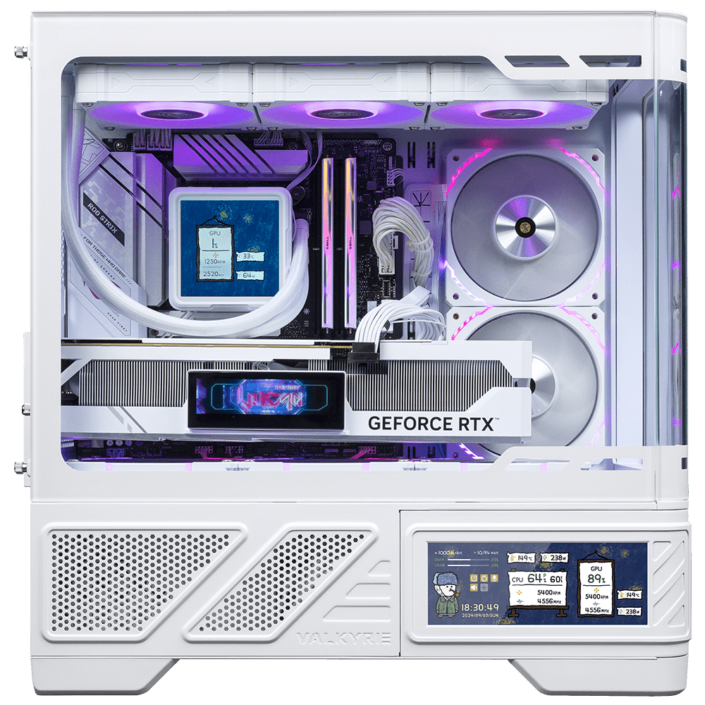 VALKYRIE VK03-M LCD ARGB White (Micro-ATX, 6.2